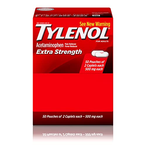 Tylenol Extra Strength Caplets with Acetaminophen, Pain Reliever & Fever Reducer, 2-pack of 50 ct Drugstore Tylenol   