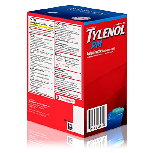 Tylenol PM Extra Strength Nighttime Pain Reliever Sleep Aid Caplets with Acetaminophen & Diphenhydramine HCl, Relief for Nighttime Aches & Pains, Travel Size, 50 Packs of 2 Caplets Drugstore Tylenol   