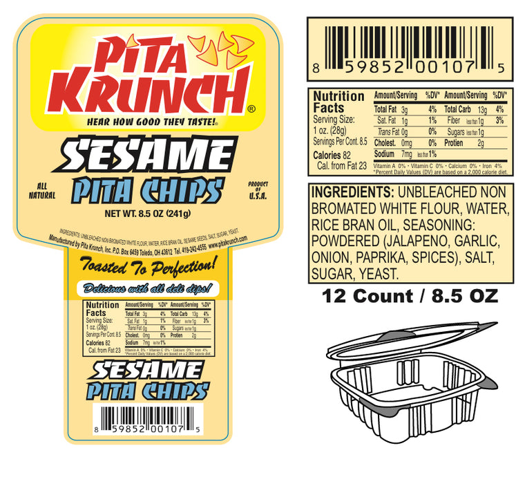 Pita Krunch Sesame Pita Chips 6.5 oz. Pita Chips Pita Krunch