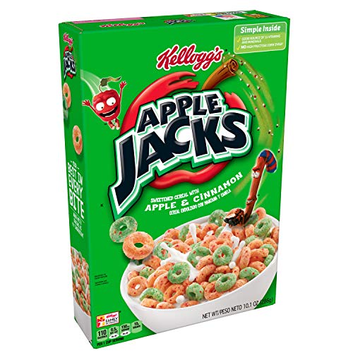 Kellogg’s Apple Jacks, Breakfast Cereal, Original, Good Source of Fiber, 10.1 oz Box Breakfast Cereal Apple Jacks   