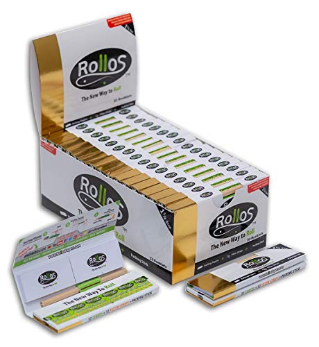 Rollos Rolling Papers and Tips Combo 1 1/4 Size - Gold Edition - 32 Pack Display Box Drugstore Rollos   