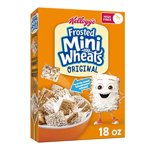 Kellogg's Frosted Mini-Wheats Cold Breakfast Cereal, High-Fiber, Whole Grain, Original, 18oz Box (1 Box) Breakfast Cereal Frosted Mini-Wheats   