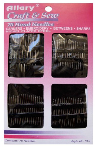70 Piece Hand Needles. Darners, Embroidery, Betweens and Sharps. Variety of Sizes for Every Projects. Home Allary   
