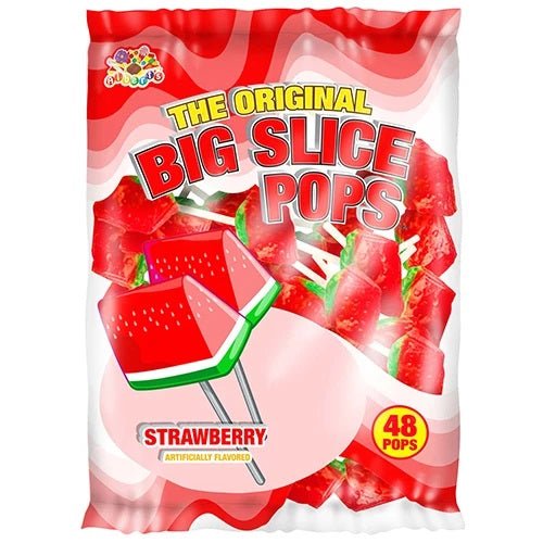 Big Slice Pops Strawberry 48ct. Candy & Chocolate Big Slice Pops   