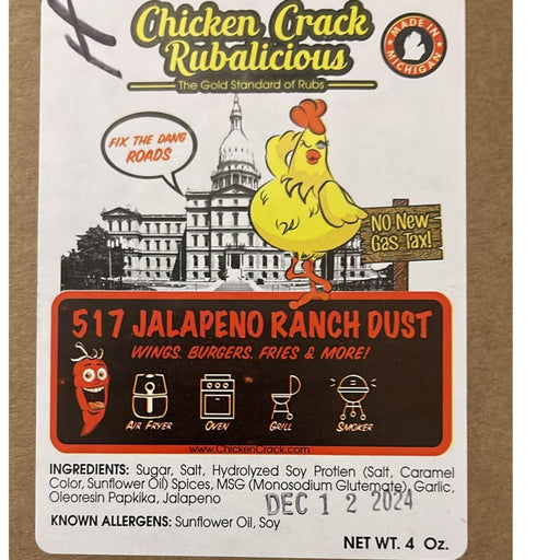 Chicken Crack Seasoning  517 Jalapeno Ranch Dust 4oz. Seasonings & Spices Chicken Crack Seasoning 1 Pack.  