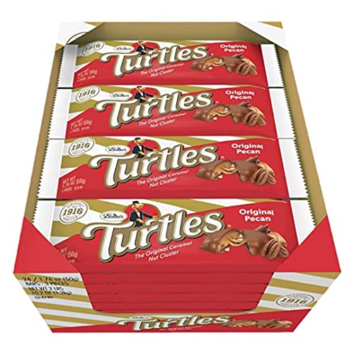 DeMet's Turtles Milk Chocolate Caramel Nut Cluster Bar (1.76 Ounce, 3-Piece Bar, 24 Count), Perfect Grab-N-Go Snack or Sit & Savor Chocolate DeMet's Turtles   