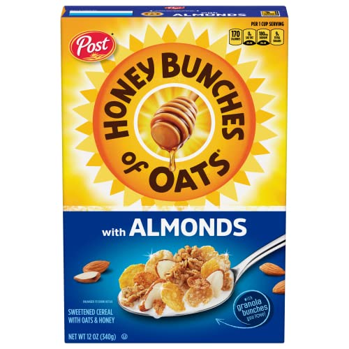 Honey Bunches of Oats Almond, Heart Healthy, Low Fat, made with Whole Grain Cereal, 12 Ounce Breakfast Cereal Honey Bunches of Oats   