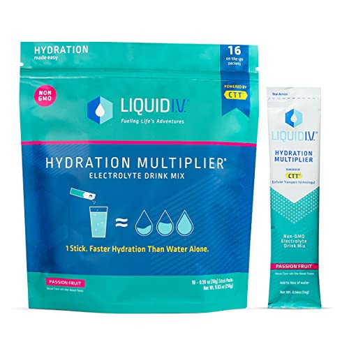 Liquid I.V. Hydration Multiplier - Passion Fruit - Hydration Powder Packets | Electrolyte Drink Mix | Easy Open Single-Serving Stick | Non-GMO | 16 Sticks Baby Drinks Liquid I.V.   