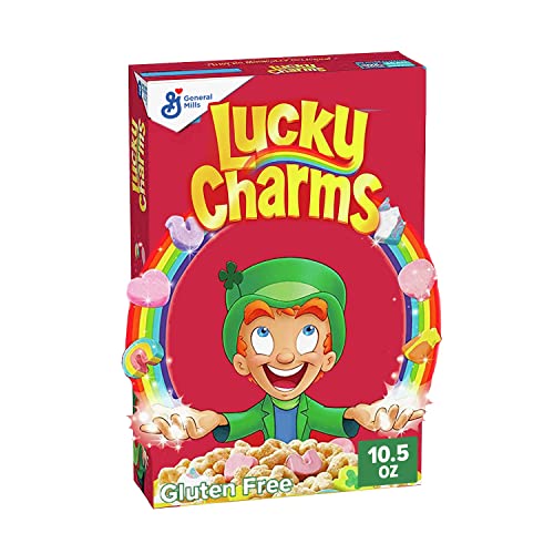 Lucky Charms Gluten Free Cereal with Marshmallows, Kids Breakfast Cereal with Whole Grain Oats, Box, 10.5 oz Breakfast Cereal Lucky Charms   