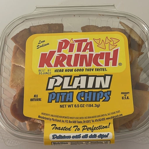 Pita Krunch Plain Pita Chips 6.5 oz. Chips Pita Krunch 1 Pack.  