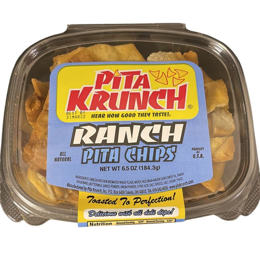 Pita Krunch Ranch Pita Chips 6.5oz. Chips Pita Krunch 1 Pack.  
