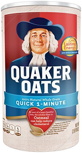 Quaker Oats 100% Whole Grain Quick 1 - Minute Net Wt 42oz. (2lb 10oz) 1.19kg Breakfast Cereal Quaker Oats   