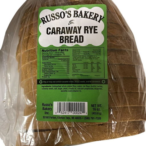 RUSSO'S BAKERY CARAWAY RYE BREAD Caraway Rye Bread Russo's Bakery   
