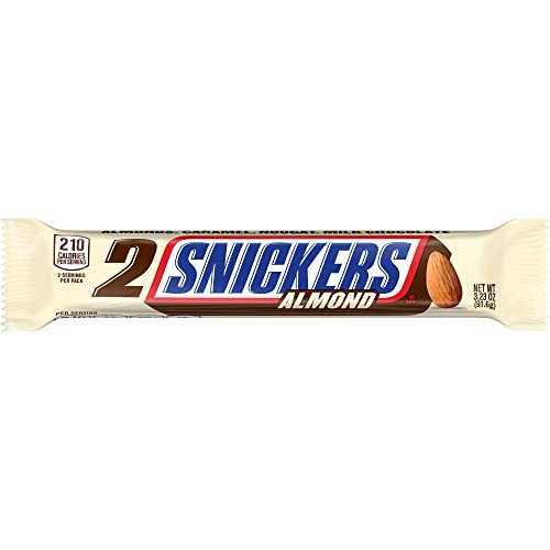 SNICKERS Almond Sharing Size Chocolate Candy Bars 3.23-Ounce Bar 24-Count Box Snickers Snickers   