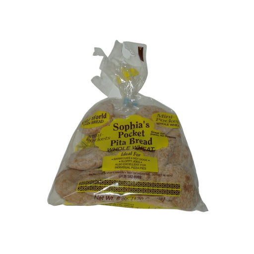 Sophia’s Bakery Mini Whole Wheat Pita Bread . Pita Bread Sophia Bakery   