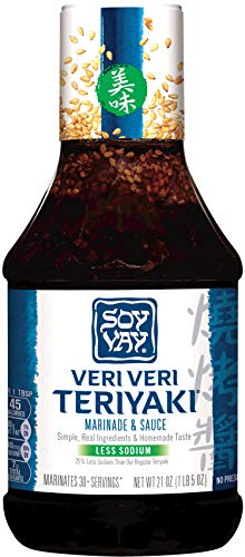 Soy Vay Veri Veri Teriyaki Less Sodium Marinade & Sauce, 21 Ounce Bottle (Package may vary) Teriyaki Soy Vay   