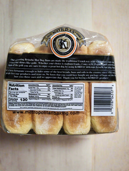 Metropolitan Brioche Hot-Dog Bun 8ct. Hot-Dog Bun Metropolitan Baking Company   