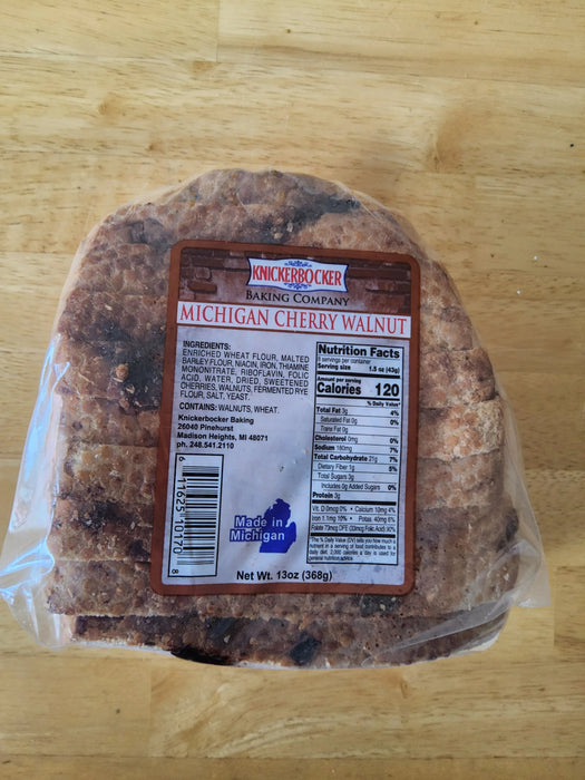 Knickerbocker Bakery Michigan Cherry Walnut Bread 13oz. Knickerbocker Bakery
