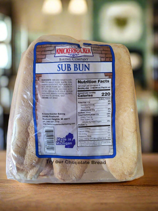 Knickerbocker Bakery Sub Bun 15.5oz. 6ct. Knickerbocker Bakery
