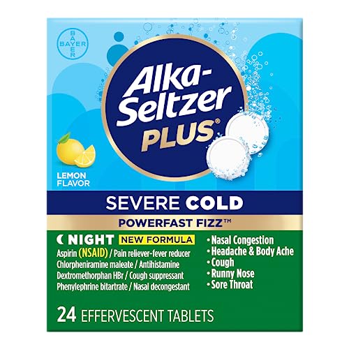 Alka-Seltzer Plus Severe Night Cold PowerFast Fizz Effervescent Tablets 24 Count Drugstore ALKA-SELTZER PLUS   