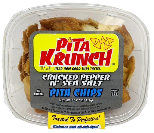 Pita Krunch Cracked Pepper & Sea Salt Pita Chips 6.5oz. Pita Chips Pita Krunch 1 Pack  
