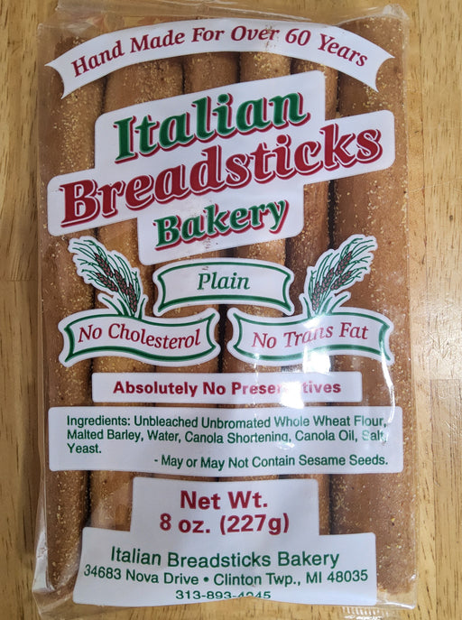Italian Crispy Plain Breadsticks  8oz. Breadsticks Italian Breadstick Bakery   