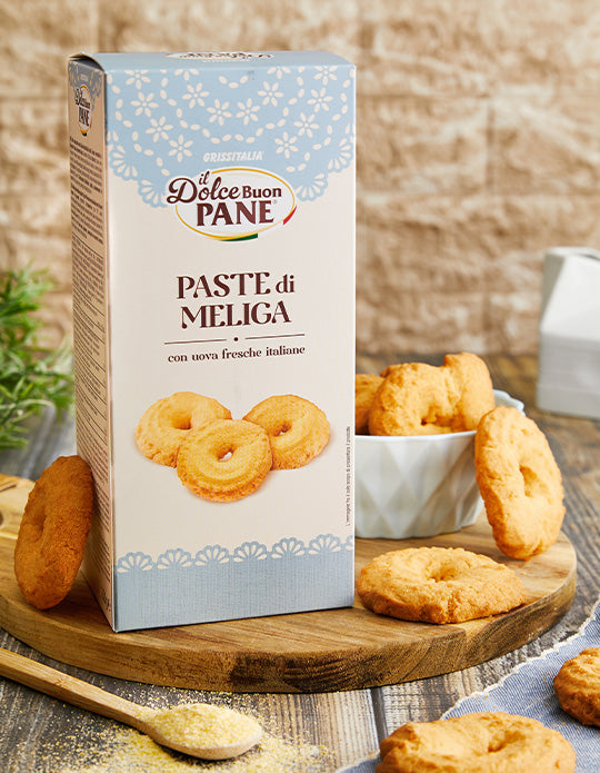 Grissitalia Bakery PASTA DI MELIGA POLENTA COOKIES WITH FRESH EGGS Biscotti . MADE IN ITALY. Grissitalia Bakery