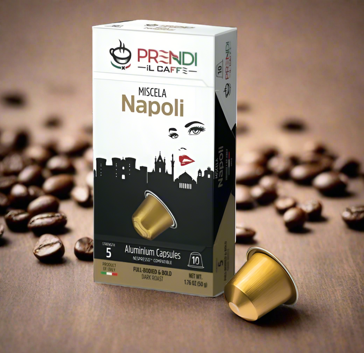 Prendi Prendi Espresso Napoli Crema Espresso Coffee 10 Aluminum capsules Made in Italy. Coffee Espresso Prendi il Caffe
