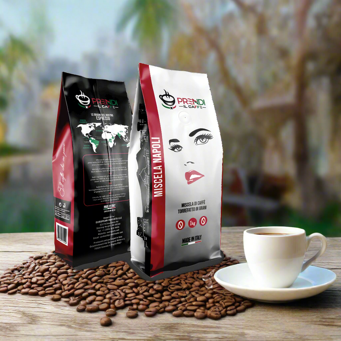 Prendi Whole Beans Miscela Napoli Coffee Espresso 1kg. Made in Italy. Coffee Espresso Prendi il Caffe