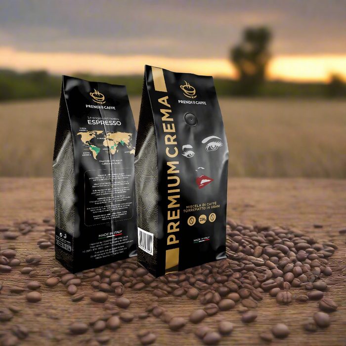 Prendi Whole Beans Miscela Premium Crema Espresso Coffee 1kg. Made in Italy. Coffee Espresso Prendi il Caffe