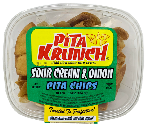 Pita Krunch Sour Cream & Onion Pita Chips 6.5oz. Pita Chips Pita Krunch 1 Pack  