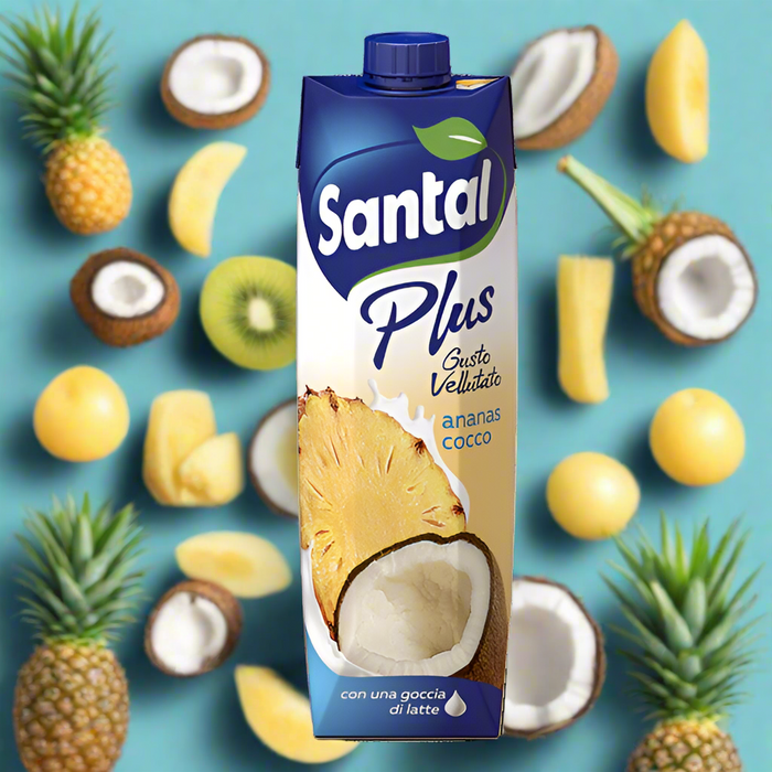 Santàl Pineapple Coconut 1000ml (2 x 1L) Made in Italy. Beverage Santàl