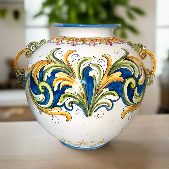 Sicilian Ceramic Flower Pot Stand. Made In Italy. Ceramic Sicilian Thing