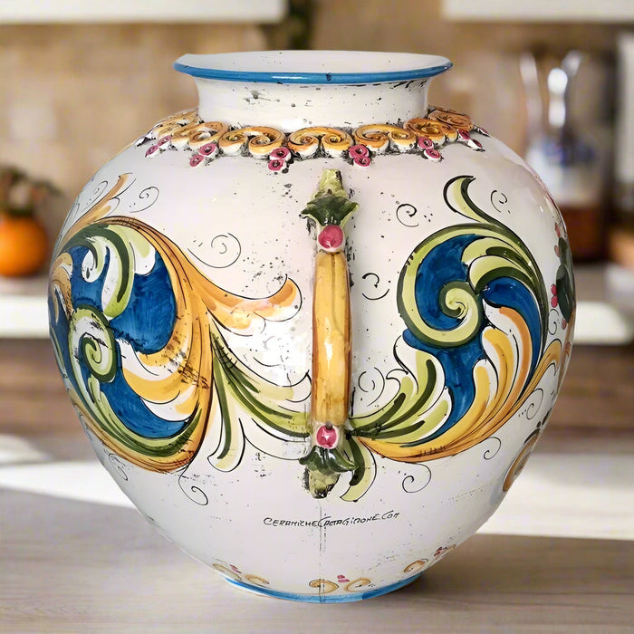 Sicilian Ceramic Flower Pot Stand. Made In Italy. Ceramic Sicilian Thing