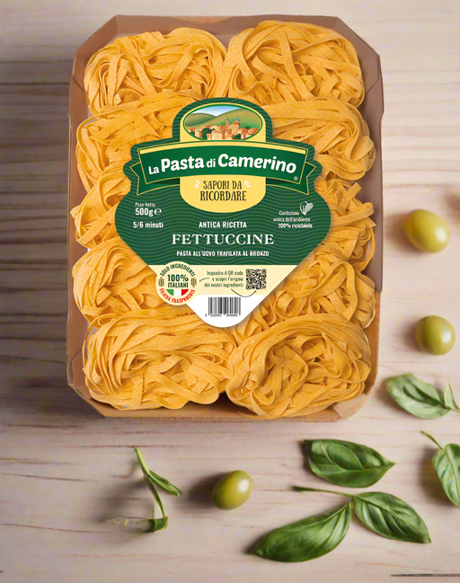 La Pasta di Camerino EGG FETTUCCINE 500G. BRONZE-DRIED EGG PASTA. La Pasta di Camerino