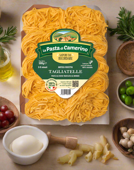 La Pasta di Camerino EGG TAGLIATELLE 500G. BRONZE-DRIED EGG PASTA. La Pasta di Camerino