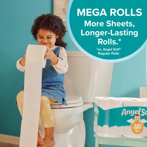 Angel Soft Toilet Paper, 6 Mega Rolls = 24 Regular Rolls, 2-Ply Bath Tissue