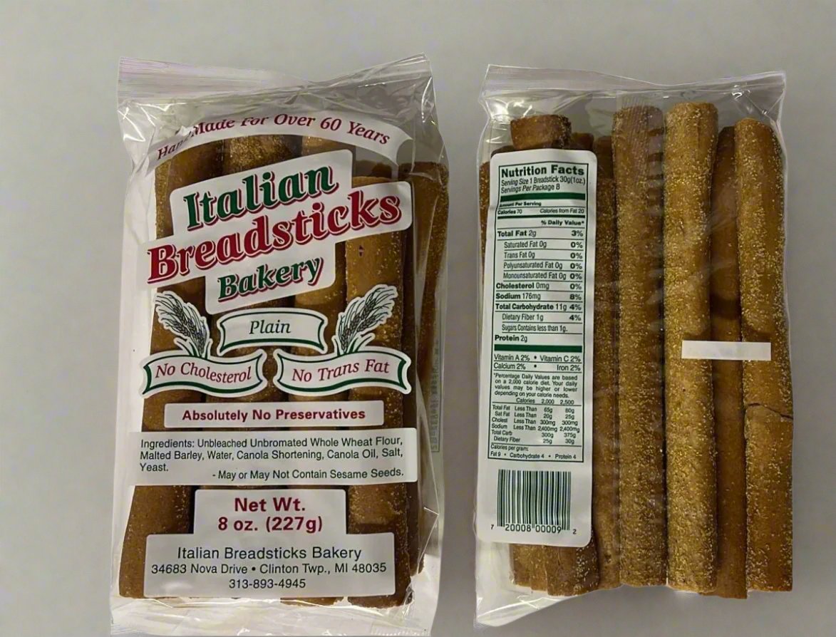 Italian Breadstick Bakery. Italian Crispy Breadsticks 8oz. The