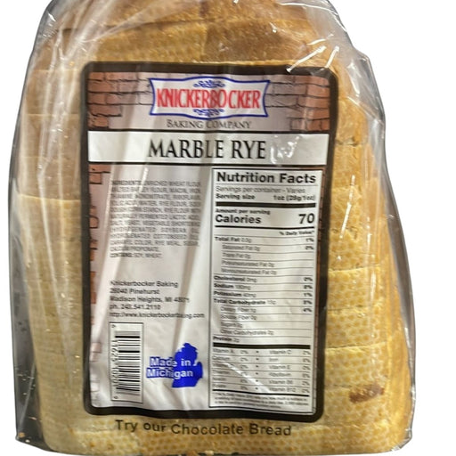 Knickerbocker Marble Rye Bread 16oz. Marble Rye Bread Knickerbocker Bakery   