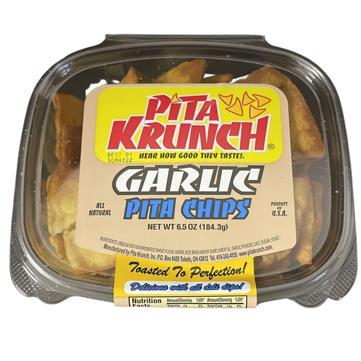 Pita Krunch Garlic Pita Chips 6.5oz. The Sumerian Bread Shop — The