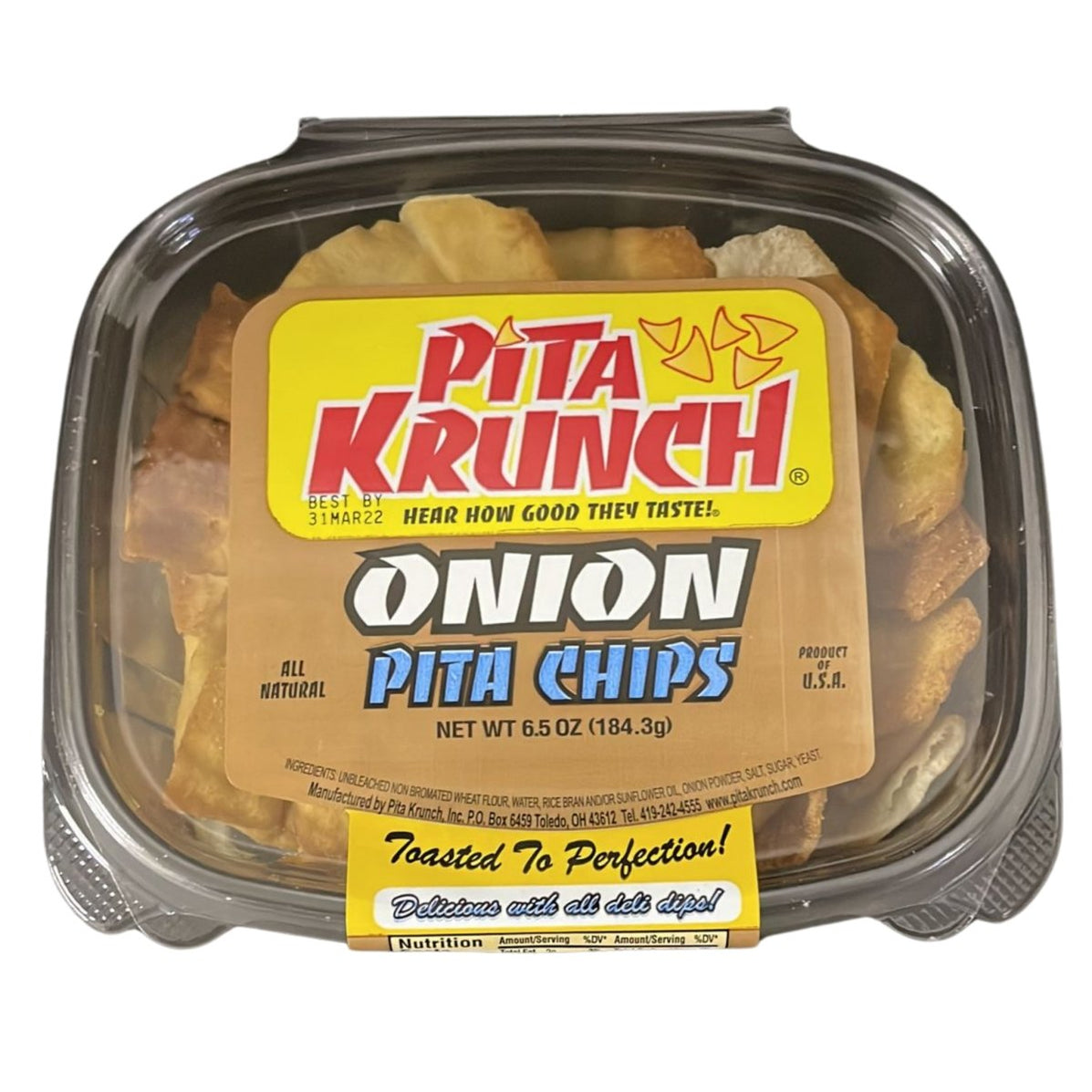 Pita Krunch Onion Pita Chips 6.5oz. The Sumerian Bread Shop — The