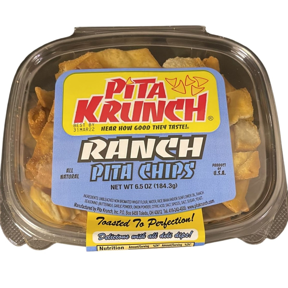Pita Krunch Ranch Pita Chips 6.5oz. The Sumerian Bread Shop — The